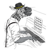 Zebra on Piano